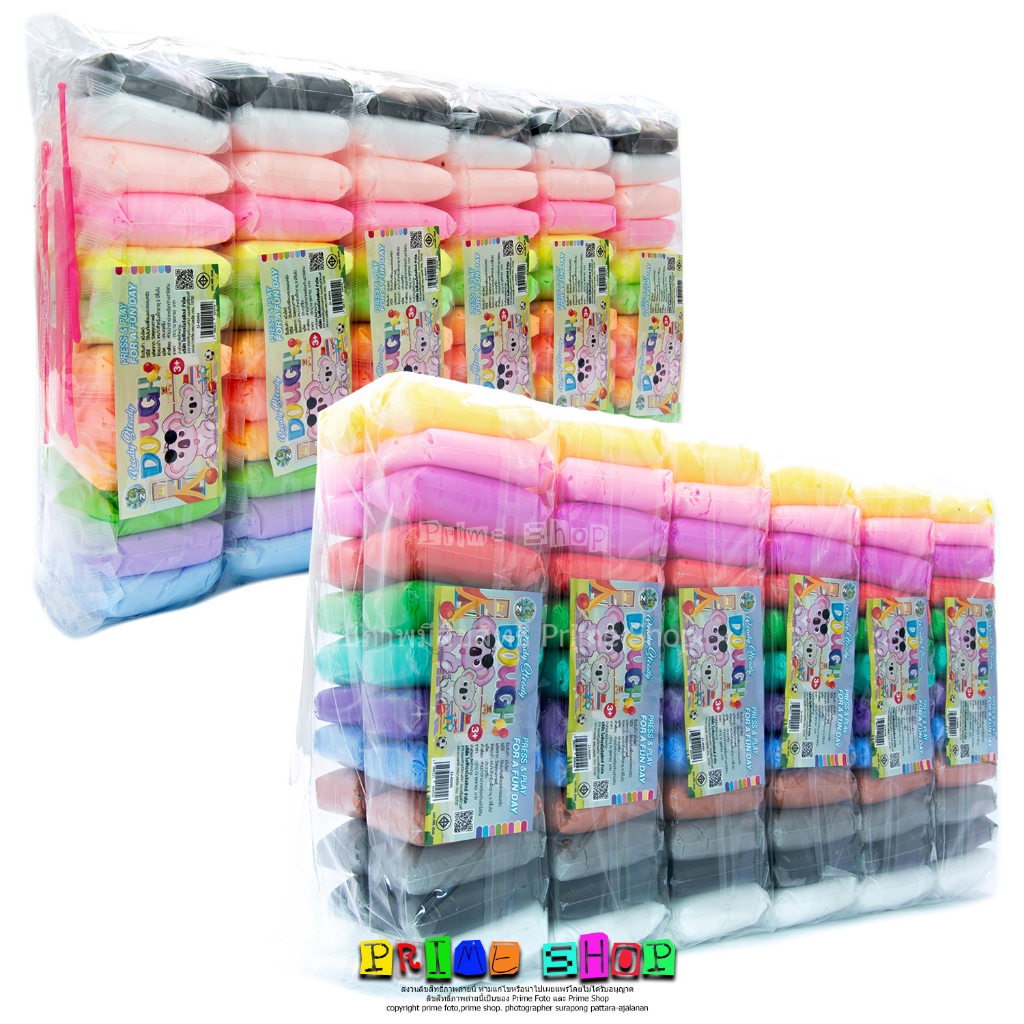 ดินเบา 12 สี พร้อมอุปกรณ์ตัด ขนาด 10 กรัม  แบบแพ็ค 12 ชุด