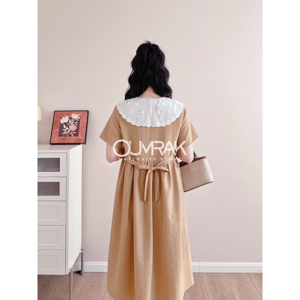 BF1148 ( ซับใน + ให้นม ) ชุดคลุมท้อง ชุดให้นม ผ้าด็อบบี้ - รูปที่ 5