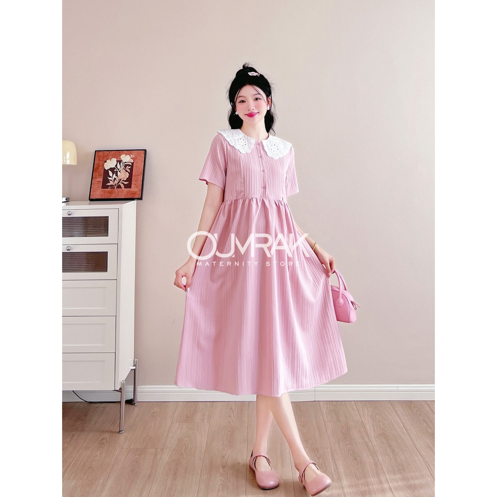 BF1148 ( ซับใน + ให้นม ) ชุดคลุมท้อง ชุดให้นม ผ้าด็อบบี้ - รูปที่ 2