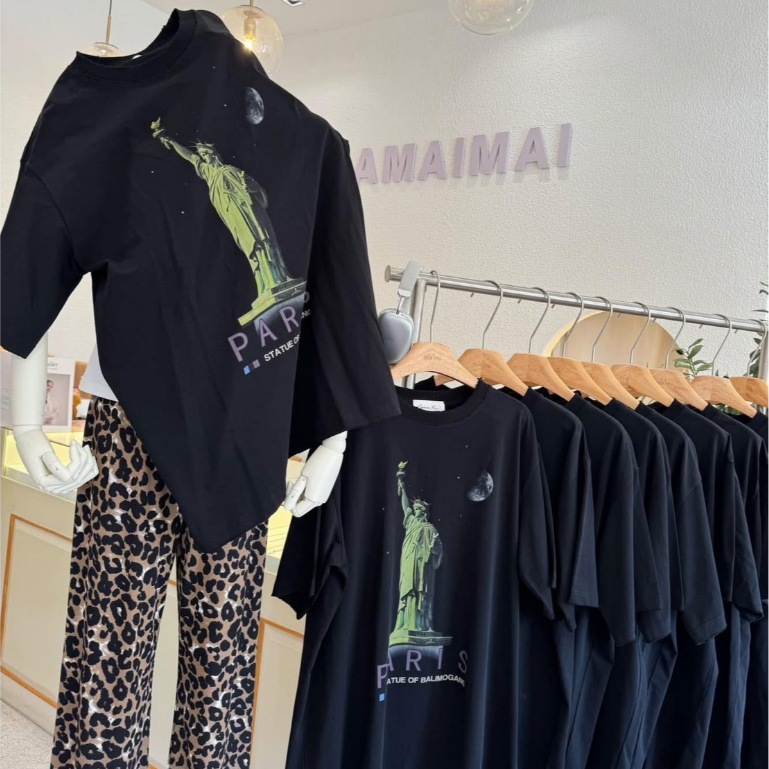 เสื้อยืด วินเทจ ดีเทลแต่งขาด PARIS-ย160 สไตล์เกาหลี-(8786) ใส่ได้ทั้งผู้หญิงและผู้ชาย สินค้าพร้อมส่งจากร้านในไทย ตรงปก