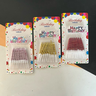 (ยกโหล 12 ชิ้น) No.1161 เทียนวันเกิด เทียน เทียนแฮปปี้เบิร์ด…