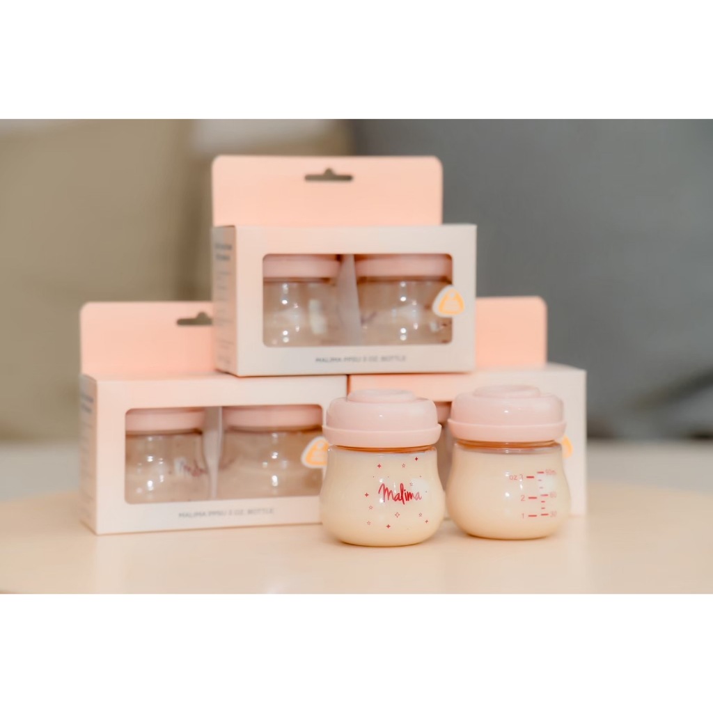 Malima ขวดเก็บน้ำนมสีชาขนาด 3 ออนซ์