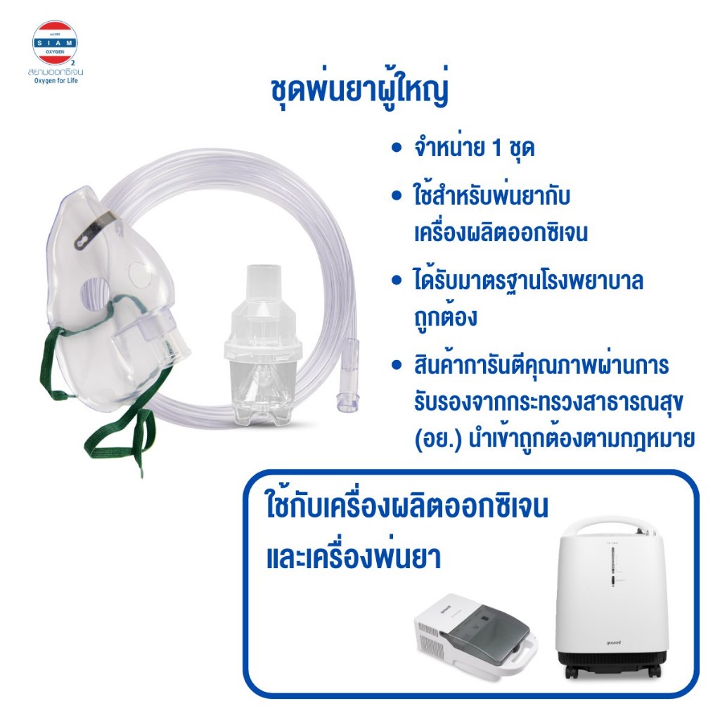 ชุดอุปกรณ์พ่นยา ชุดพ่นละอองยา สำหรับผู้ใหญ่ Nebulizer Mask (Adult)