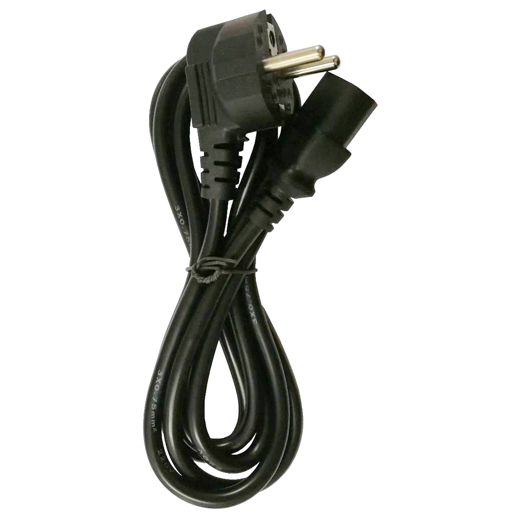 สาย AC Power 2ขากลมหัวงอ 3x1mm 1.8M สายต่อเครื่องคอมพิวเตอร์สายหม้อหุงข้าว สายต่อเตาหมูกระทะ
