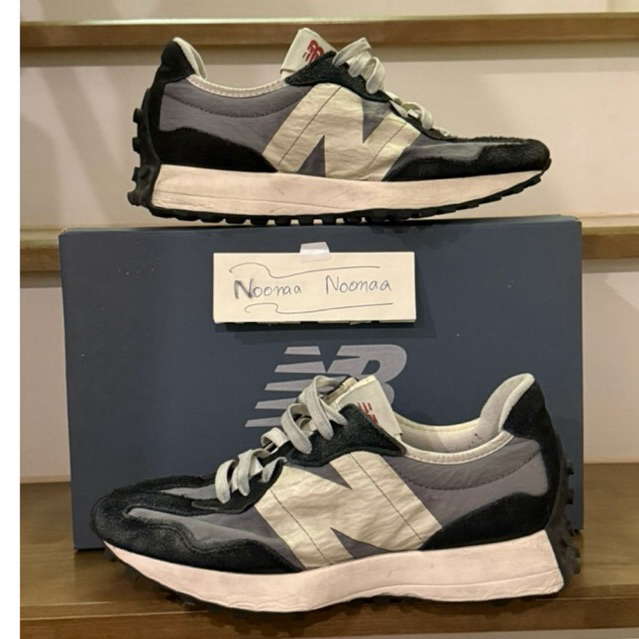 มือสอง รองเท้า New Balance 327 สีเทา-ดำ สภาพ 90% ใส่น้อย พื้นเต็ม Size 8.5us/8uk/42