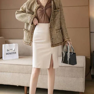 กระโปรงผ่าหน้า S-3XL ทรงสวย