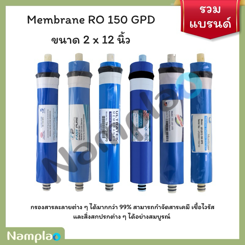 Aquatek / Ultratek / Unipure / Water Store / Fast Pure /treatton อาร์โอ เมมเบรน 150 GPD 2012 RO membrane 150GPD