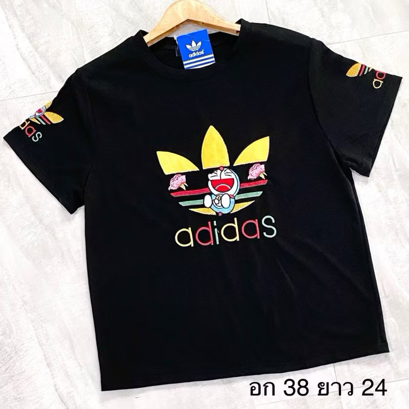 มือ1 งานป้าย เสื้อยืดผ้าเด้งเกาหลี งานปัก mickey ป้าย Chom ป้าย Yoky