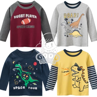 (ร้านไทย) เสื้อยืดเด็ก แขนยาว ใส่ได้ทั้ง เด็กผู้ชาย เด็กผู้หญิง เนื้อผ้านิ่ม ไม่หนา งานเนี๊ยบ ตัดเย็บดี สกรีนชัดแจ๋ว