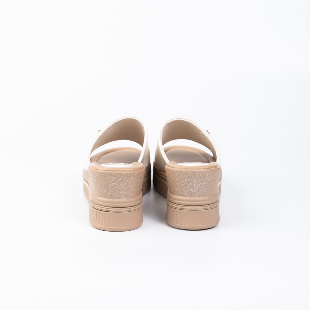 PLAYBOY รองเท้าส้นสูงWedge shoes(ส้นเตารีด)รหัสST-H251C1199 ดีไซน์แบบสวมปั้มลายโลโก้ มี2สี Classic Black/Ivory  White - รูปที่ 3