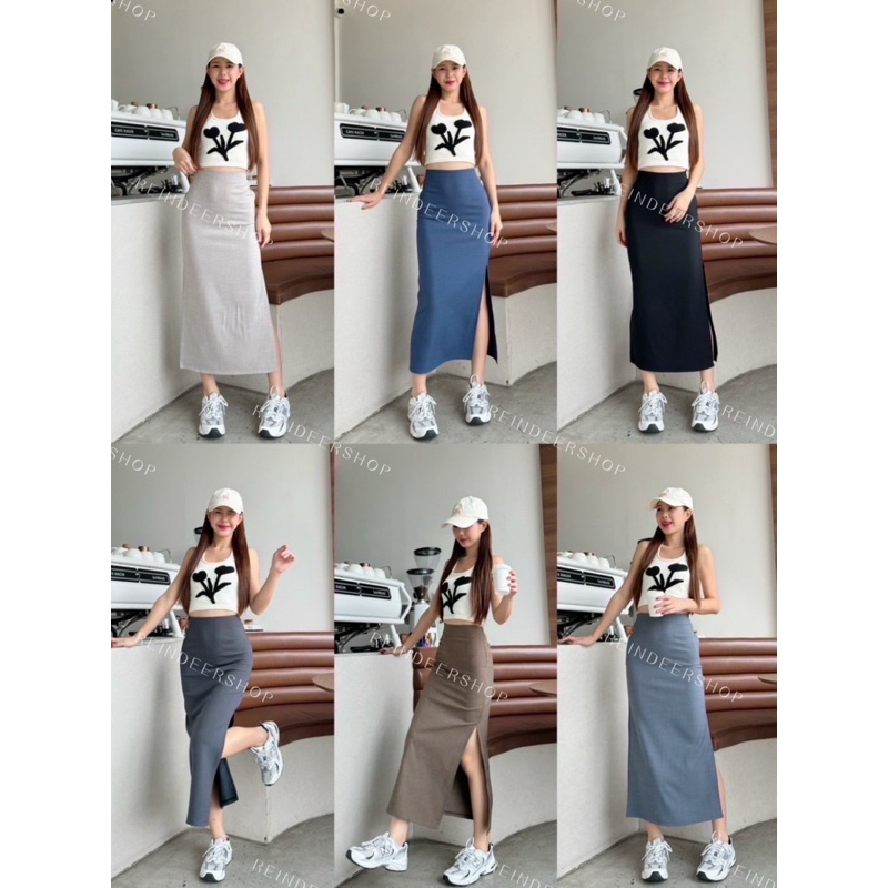 พร้อมส่ง✔️กระโปรงยาวผ่าข้างเดียว ที่ถูกต้อง สาวๆต้องมีติดตู้