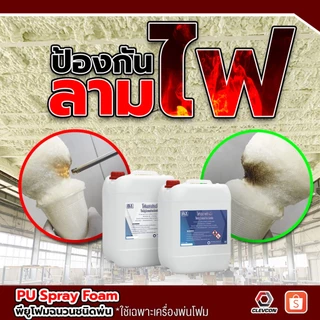 PU Foam Spray พียูโฟมสเปรย์ สองส่วนผสม พ่นหลังคา ฉนวนกันความร้อน กันไฟฟ้า โฟมเก็บเสียง 20 kg./ชุด