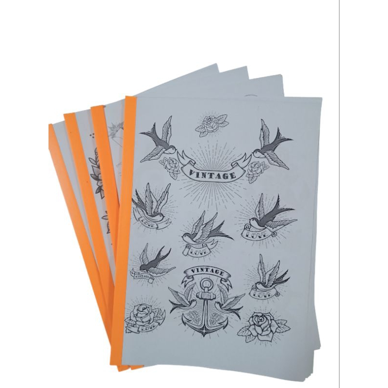 แบบสักลาย วินเทจ คละลาย 50 แผ่น