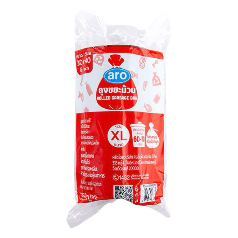 Aro เอโร่ ถุงขยะม้วน 1 กิโลกรัม 18x20 / 24x28 / 28x36 / 30x40 / 36x45 ถุงขยะแบบม้วน ถุงขยะ