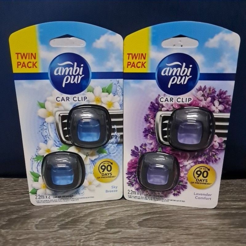 Ambi Pur แอมบิเพอร์ คาร์ มินิ น้ำหอมปรับอากาศสำหรับรถยนต์ แพคคู่ 2.2 มล.