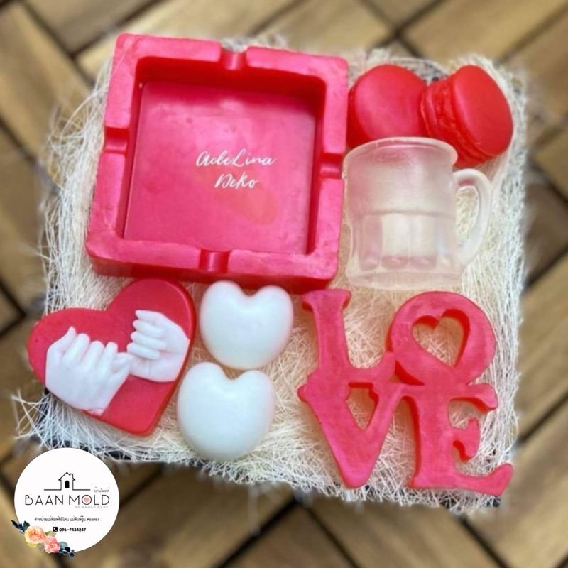 (พร้อมส่ง) แม่พิมพ์ซิลิโคน พิมพ์เรซิ่น เทียนหอม ปูนปลาสเตอร์ แม่พิมพ์วาเลนไทน์ ตัวอักษร LOVE - รูปที่ 6