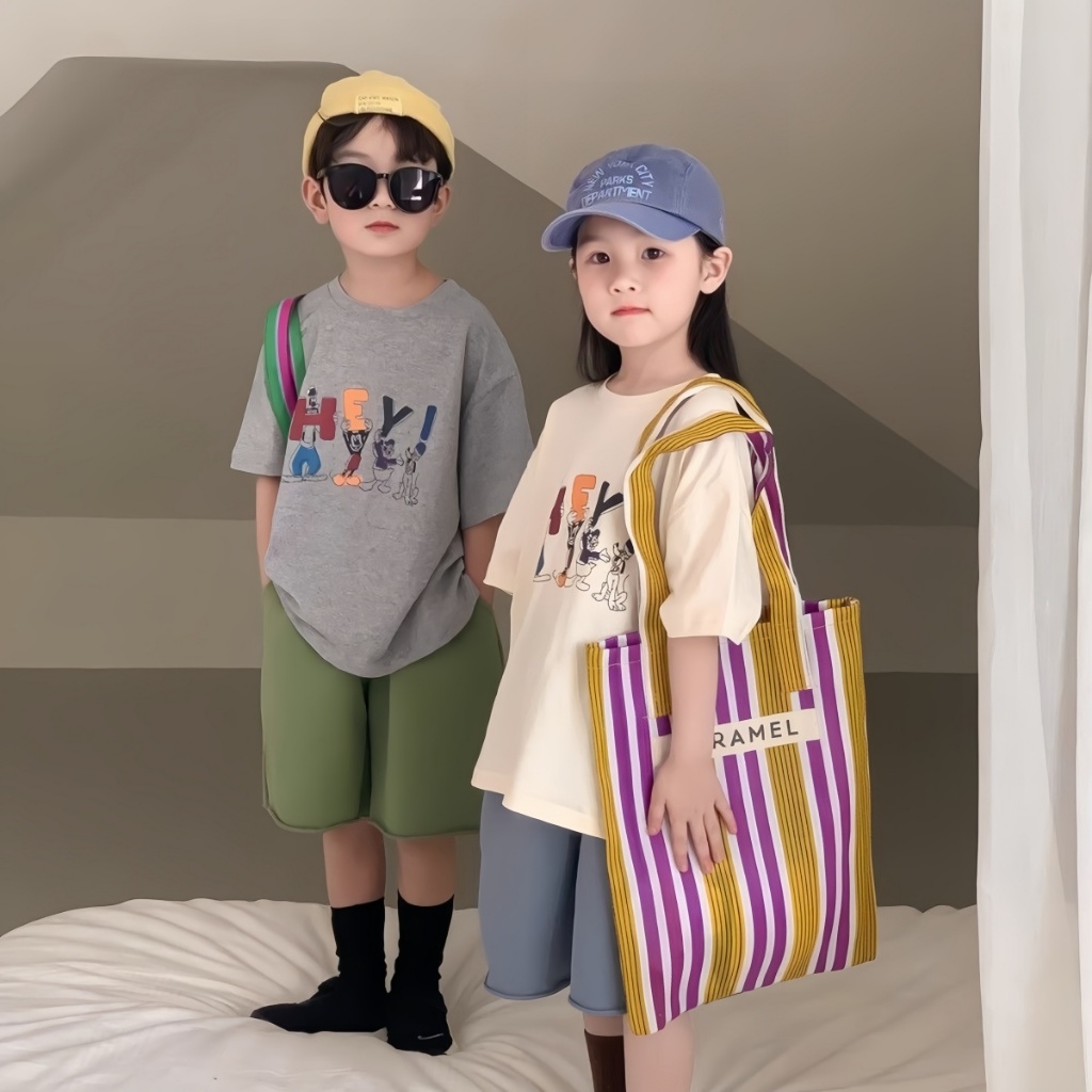 Beryl kidsเสื้อยืดเด็กแขนสั้นลายการ์ตูนเสื้อสวมหัวคอกลมน่า รูปที่ 3