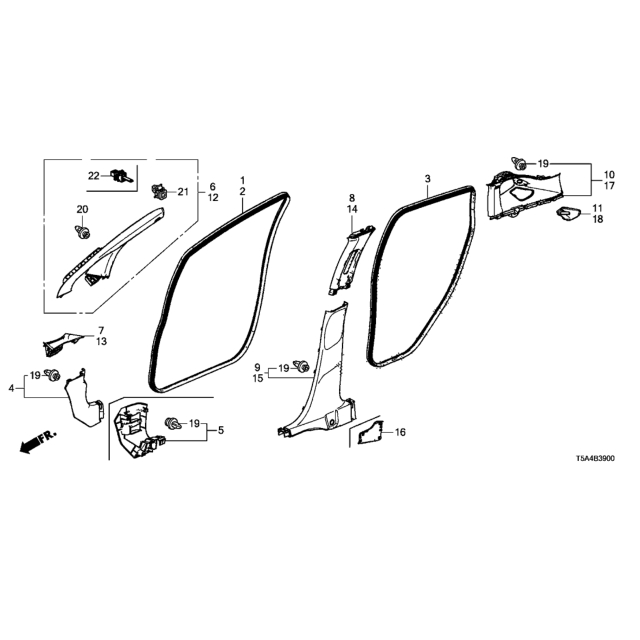 ยางกระดูกงู ยางขอบประตูติดตัวถัง ยางกระดูกงูขอบประตู Honda Jazz GK แท้เบิกศูนย์