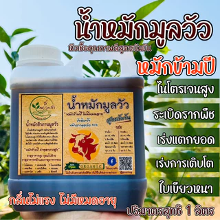 น้ำหมักชีวภาพมูลวัว สูตรเข้มข้น 1 ลิตร น้ำหมักขี้วัว หมักข้ามปี น้ำหมัก มูลวัว ปุ๋ยน้ำ สำหรับบำรุงพืชชนิดเข้มขน