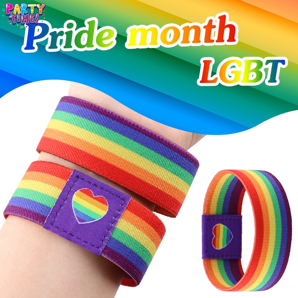Big Party  LGBT สายรัดข้อมือสำหรับทุกเพศ ยืดหยุ่น ใส่สบาย เหมาะสำหรับเป็นเครื่องประดับตกแต่ง Pride Month(1PCS/3PCS/4PCS)