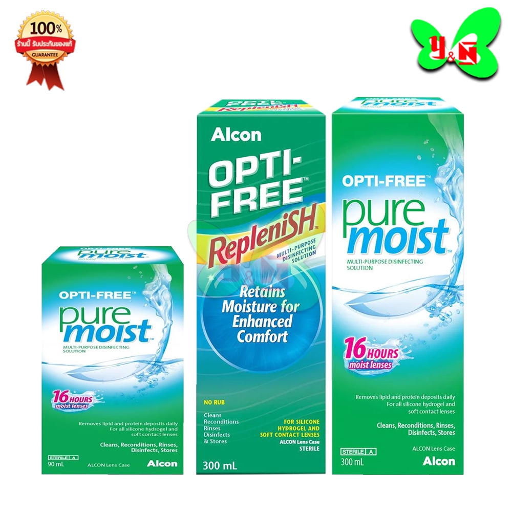 OPTI-FREE RepleniSH / Pure Moist น้ำยาล้างคอนแทคเลนส์ (1 ขวด 90/300ml.)