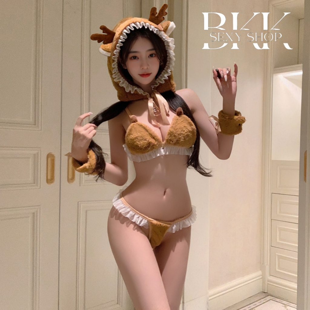 BKK SEXY  ชุดยั่วอารมณ์ คอสเพลย์อนิเมะ ชุดชั้นในแซ่บๆ 🍓 อุปกรณ์ครบเซ็ท มีตะขอหลัง B-613