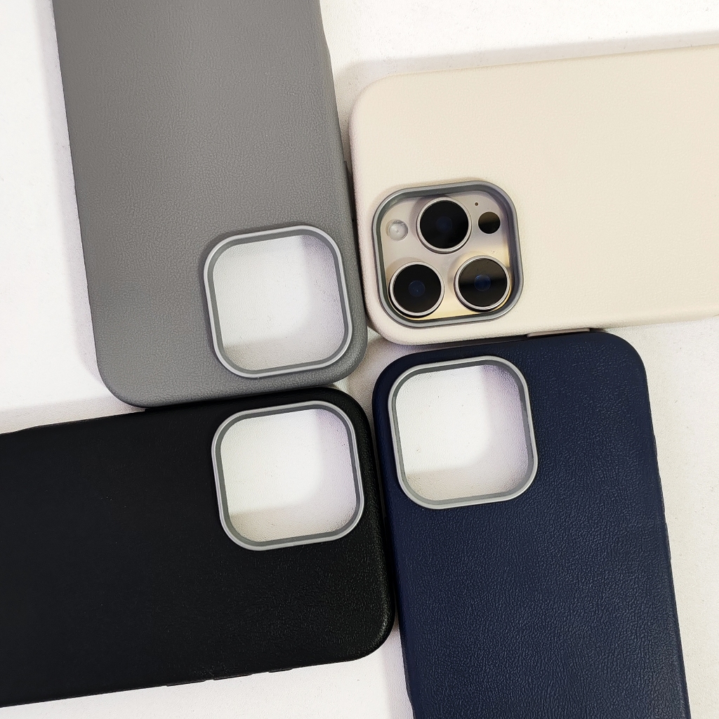 เคสหนัง เคสนิ่มสีทึบ ขอบกล้องโลหะ OPPO A16 A17 A18 A3 A3X A57 A58 A60 A79 RENO11F RENO12 SAMSUNG A06