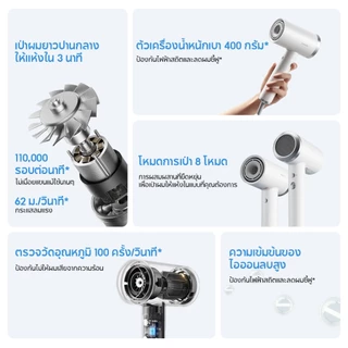 [NEW] Xiaomi High-speed Ionic Hair Dryer ไดร์เป่าผมไฟฟ้า ผมแห้งเร็วใน 3 นาที ไอออนลบที่มีความเข้มข้นสูง 8 โหมดความแรงลม