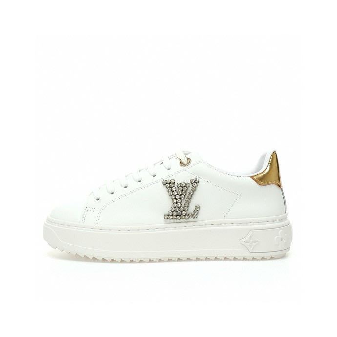 Louis Vuitton Time Out Low Sneaker Casual Muffin Serrated แต่เพียงผู้เดียวรองเท้าผ้าใบลำลอง 1AAW0F