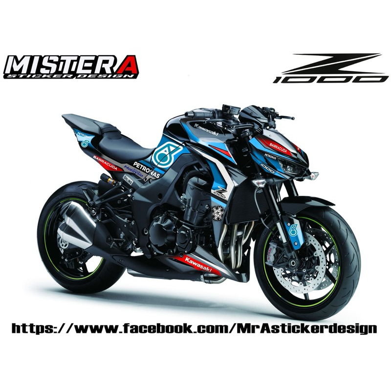 (Mr.AM) ชุดสติ๊กเกอร์ [เกรด Premium] Kawasaki Z1000 (PETRONAS)