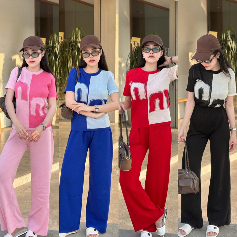 🌈SpinnyHouse🌈ชุดเซ็ต2ชิ้น ผ้าไหมพรม แต่งสีทูโทนสลับสี 🫧 สินค้าพร้อมส่ง สาวอวบใส่ได้ ผ้ายืดนุ่มใส่สบาย รุ่น คึกคัก
