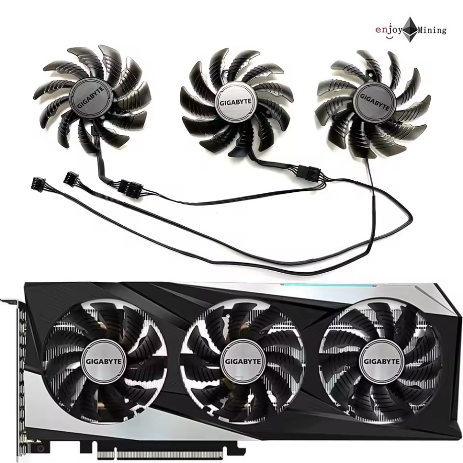 พัดลมการ์ดจอ GIGABYTE GeForce RTX3050 3060 3060ti GAMING Magic Eagle OC Graphics Card Fan PLD08010S1