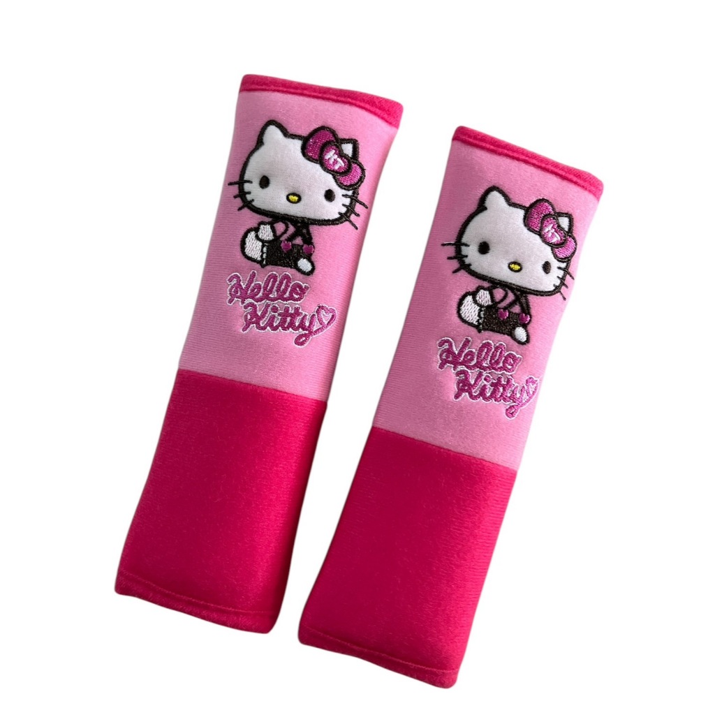 (งานผ้า)หุ้มเข็มขัดนิรภัยรถยนต์#นวมหุ้มสายคาดเบลท์ Kittyคิตตี้ DS/แพ๊คคู่ ลิขสิทธิ์์์์์์์ฺฺฺแท้