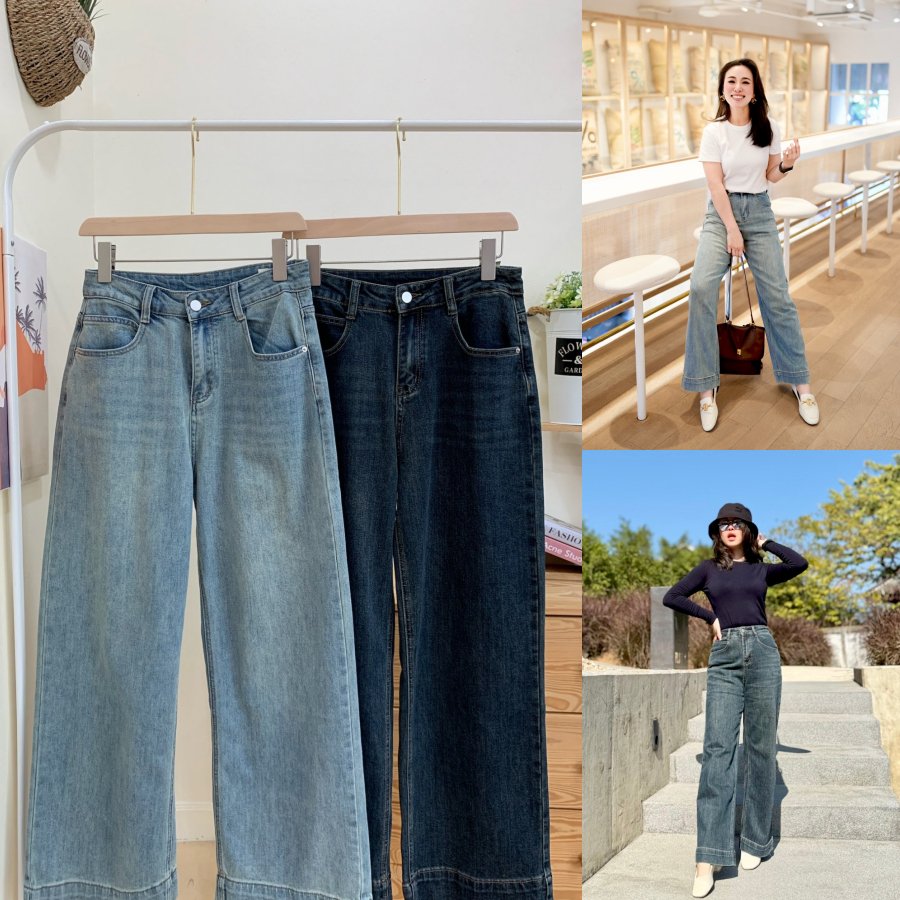 Lynlalin กางเกงยีนส์ทรงขากระบอกตรง ทรงสวยเป๊ะ ผ้าใส่สบาย แมทช์ใส่กับเสื้อได้สวยทุกแบบ รุ่น ยีนส์เอนริช