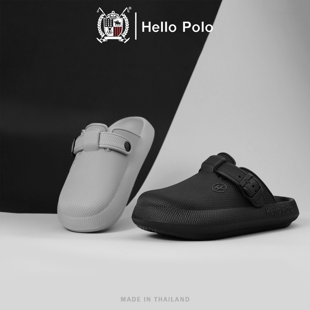 Hello Polo รองเท้าเปิดส้น รองเท้าแตะลําลอง UNISEX  พื้นหนา กันลื่น วัสดุ EVA สไตล์ทันสมัย สะดวกสบายทุกฤดู ลำลอง  HP8047