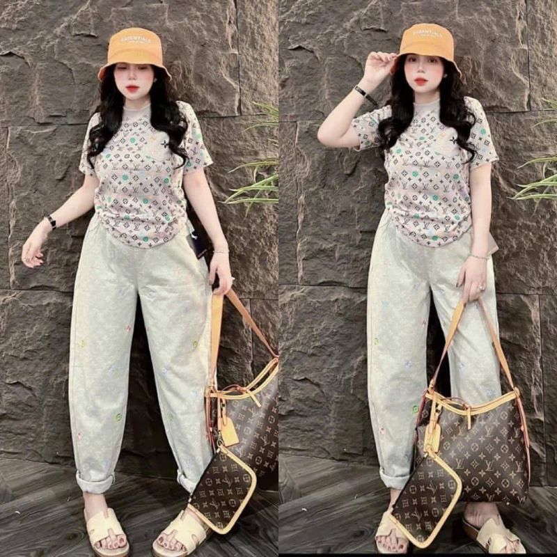 พร้อมส่ง ชุดเซ็ท LV งานสวยผ้านิ่มใ่ส่สบาย