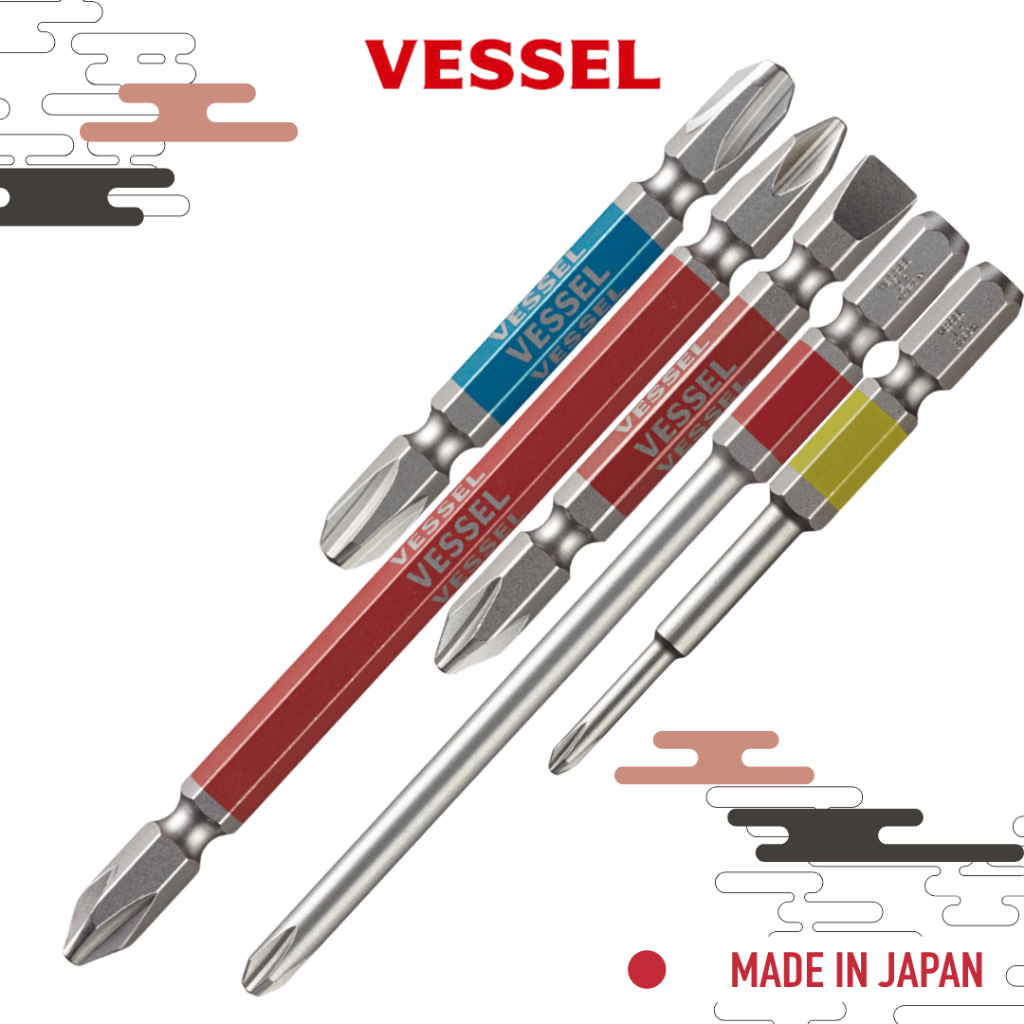 VESSEL ชุดดอกไขควงคละไซส์ 5 ดอก No.GS5P-01