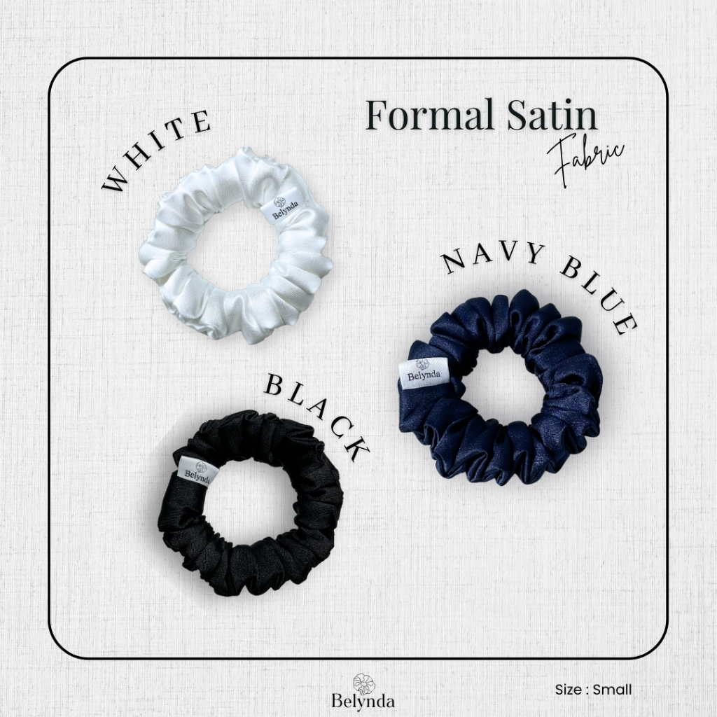 Belynda ♥ Scrunchies ♥ Formal Satin ♥ Small ยางรัดผมโดนัท ผ้าซาติน โทนสีเป็นทางการ