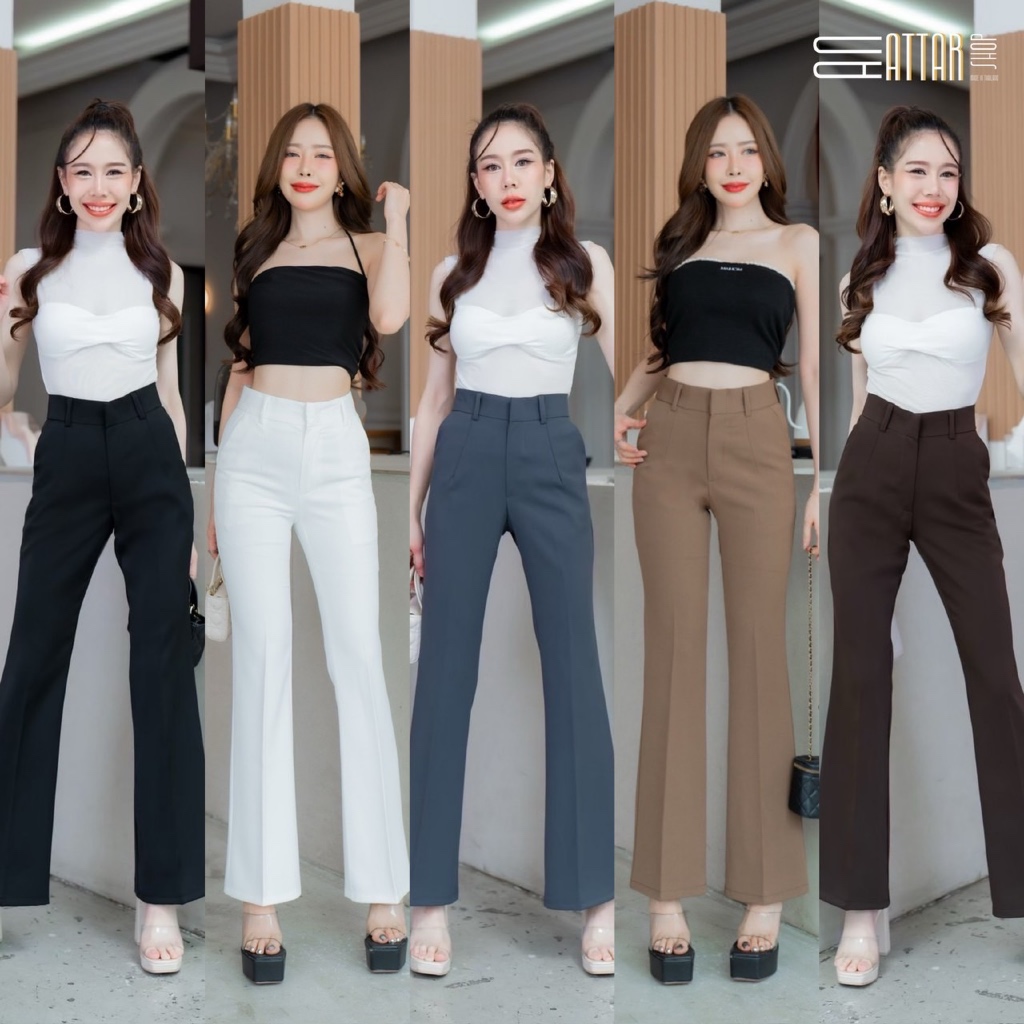 กางเกงขาม้าน้อยเอวสูงผ้าลิลลี่ ยาว 39นิ้ว (S-3XL)* (ผ้าล็อตใหม่จะหนากว่าเดิมนะคะ)*