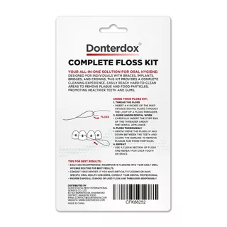 Donterdox - ชุดห่วงนำไหมขัดฟันและไหมขัดฟัน รุ่น Complete Floss Kit - ห่วงนำไหมขัดฟัน 25 ชิ้น และ ไหมขัดฟัน 25 เมตร