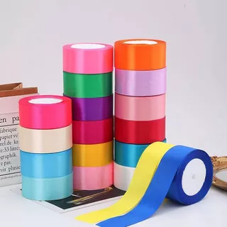 MK 4ซม.ริบบิ้นผ้าซาติน ด้านเดียว 4cm ( 22 เมตร/ม้วน) ริบบิ้นตกแต่ง ของขวัญคริสต์มาส แฮนด์เมด