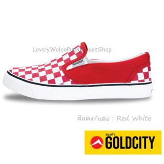 ▄▀▄▀▄GoldCity 901_Size_37-45 รองเท้าผ้าใบแบบสวมสลิปออน ขอบนวมนุ่ม ลายหมากรุก มี 7 สี_พร้อมส่ง!!