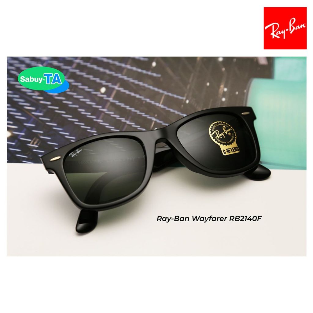 แว่นกันแดด Ray-Ban Wayfarer RB2140F 901(ดำเงา) 901S(ดำด้าน) 902(ลายกระ) และสีขายดีอื่นๆรับประกันศูนย