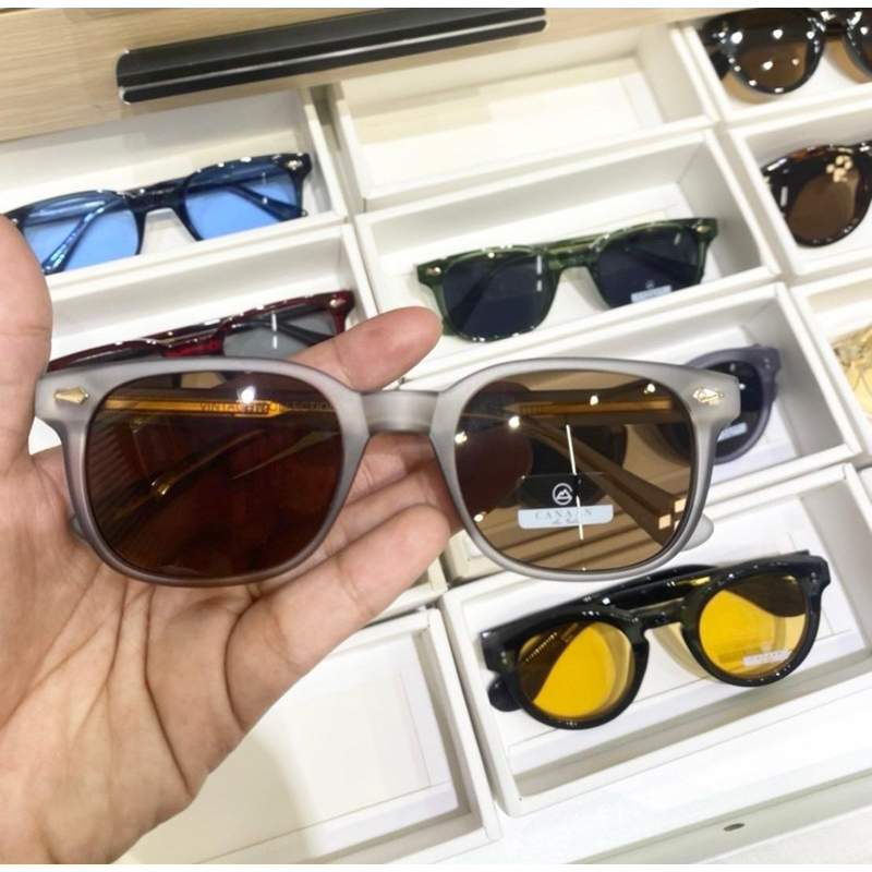 แว่นกันแดด สไตล์วินเทจ สุดฮิต  เเบรนด์canaan สั่งตรงจากโรงงาน กัน UV400 สามารถนำกรอบเปลี่ยนเลนส์สายตาได้ - รูปที่ 3