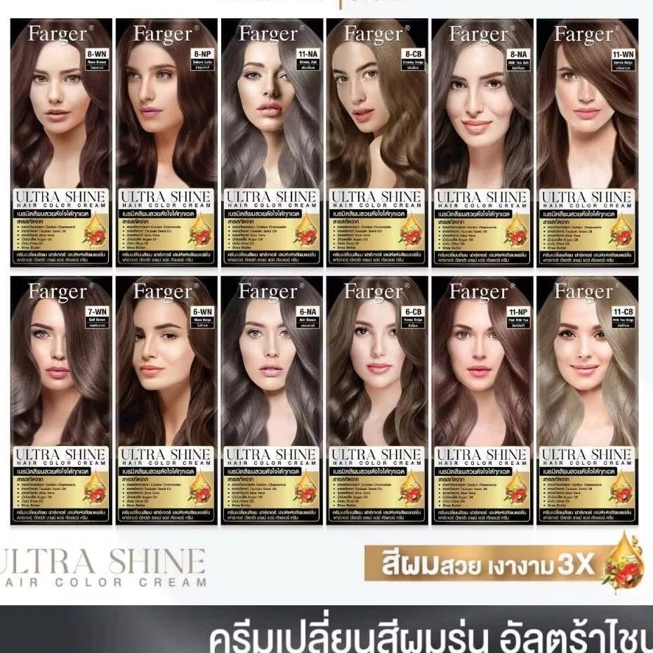 (ตัดฝากล่อง) สีฟาร์เกอร์ อัลตร้า ชายน์ Farger Ultrashine สีฟาร์เกอร์รุ่นใหม่ ครบทุกสี