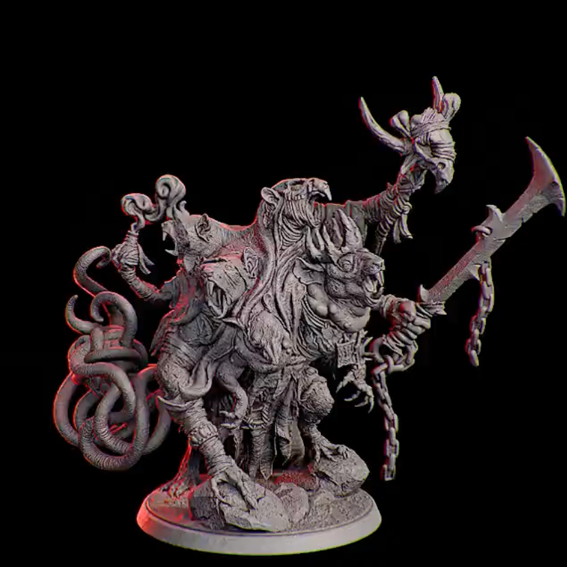 Dnd Monster I Acrek, The Sewer Ruler - Base 2 inch (งานเรซิ่นยังไม่ลงสี)