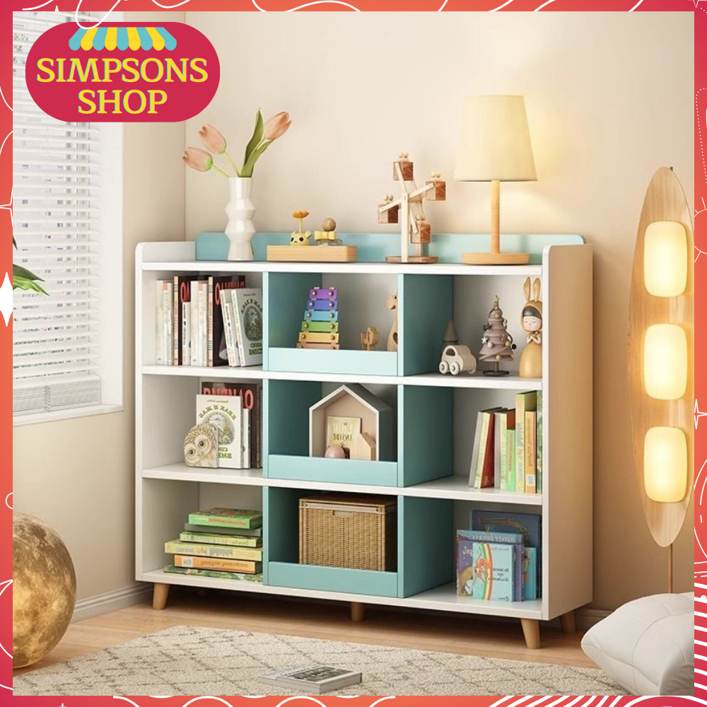 ตู้หนังสือ ชั้นวางหนังสือ ชั้นวางของห้องเด็ก สำหรับเด็กเล็ก ดีไซน์น่ารักมินิมอล โครงแข็งแรง ใช้งานได้ทั้งแบบใส่ขา/ไม่ใส่