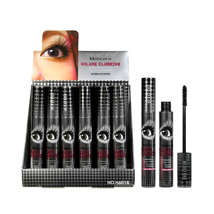 Heng Fang Volume Clubbing Black Mascara มาสคาร่าหัวแปรงเรียว สีดำสนิท ขนตางอนหนา ติดทนนาน no.H6018