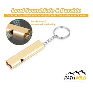 PATHWILD Aluminum Whistle พวงกุญแจนกหวีด ทรงแบน วัสดุอลูมิเนียม น้ำหนักเบามาก เหมาะพกติดตัวเพื่อใช้ยามฉุกเฉิน