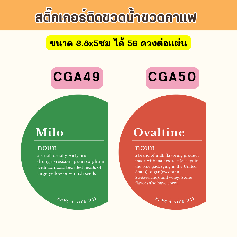 สติ๊กเกอร์กันน้ำ100% สติ๊กเกอร์ขวดน้ำ สติกเกอร์ขวดกาแฟ สติ๊กเกอร์น้ำชง สติกเกอร์แปะขวด สติกเกอร์แปะเครื่องดื่ม CG001 - รูปที่ 7